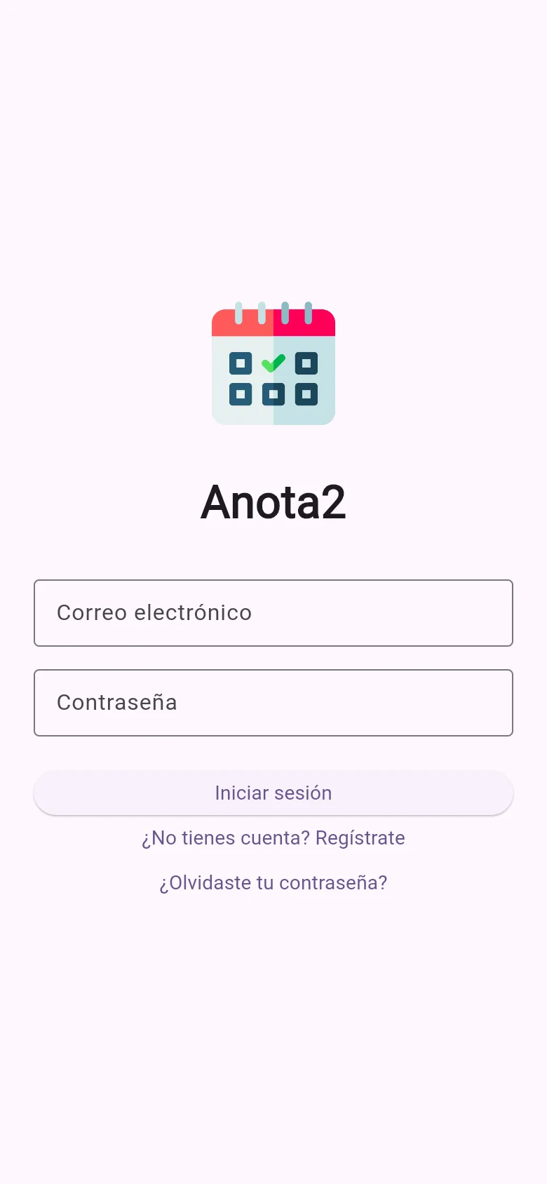 Anota2 sign-in screen