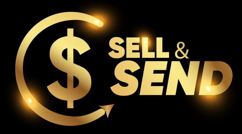 Sell & Send logo: a gold dollar sign circled by an arrow